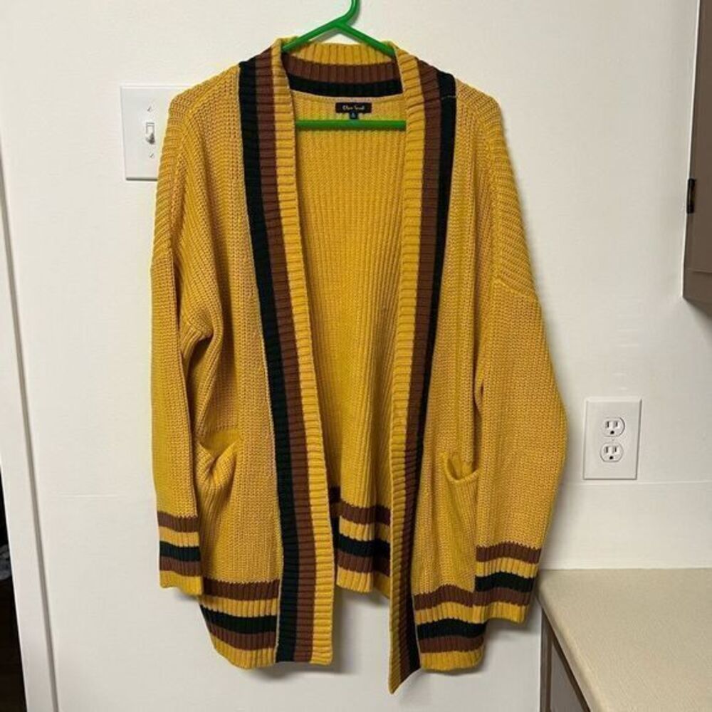 Olive Scent Women's Cardigan Sweater Open Front Long Sleeve‎ Pockets Small